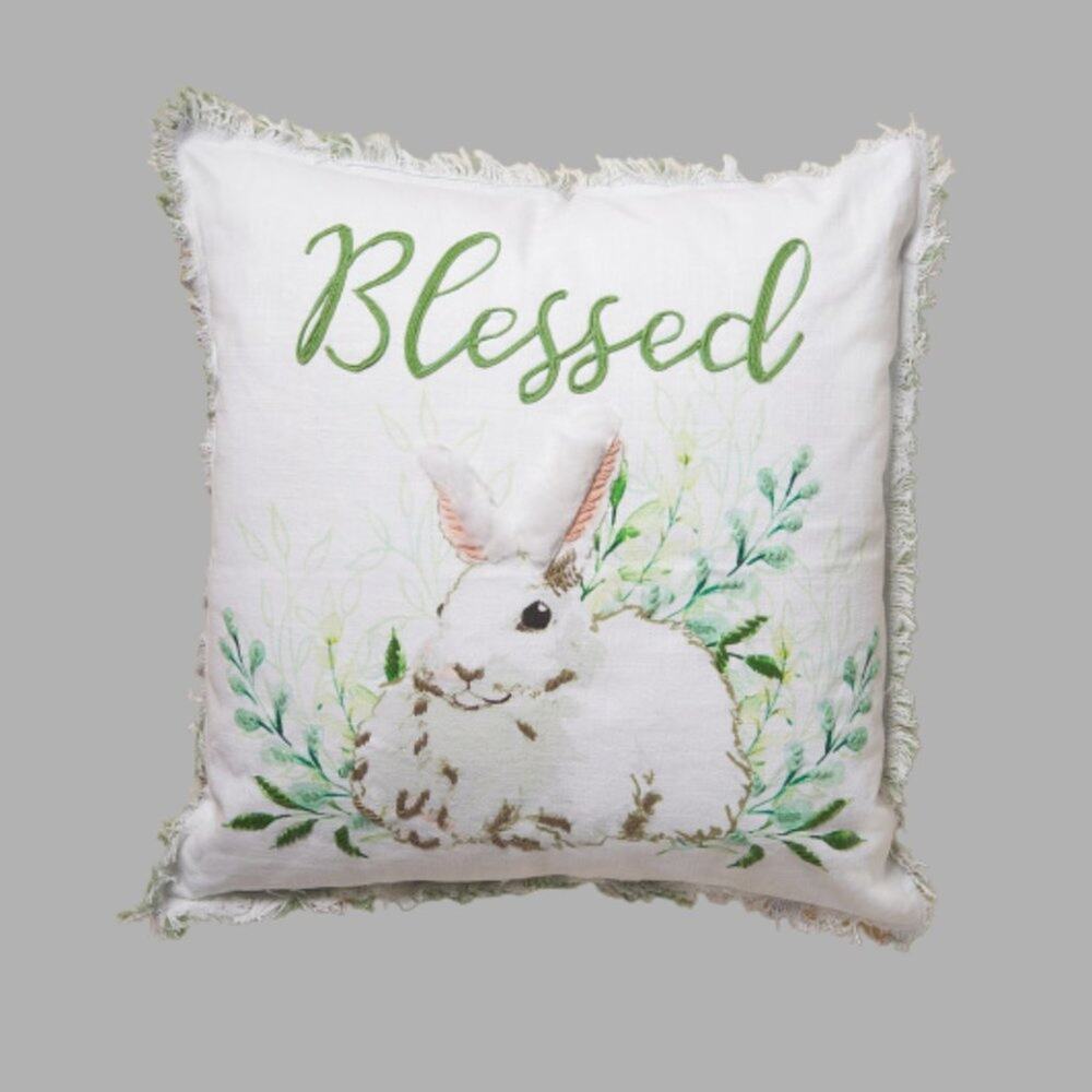 Decorative Pillows Oversized Farmhouse Bunny Blessed Set of TWO Size 20" X 20" - Picture 7 of 11